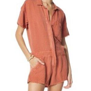 Rust colored short jumper raw edges young fabulous broke sz L Anthropologie